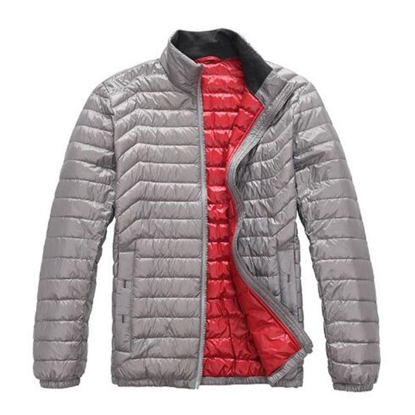 

men's duck down 2018 new short paragraph slim baseball collar men's winter parkaa coat light winter jacket for men, Black;white