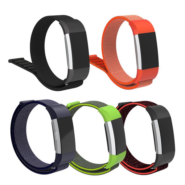 

nylon hook and loop breathable replacement strap for charge 2 wrist band smart tracker, Black;brown