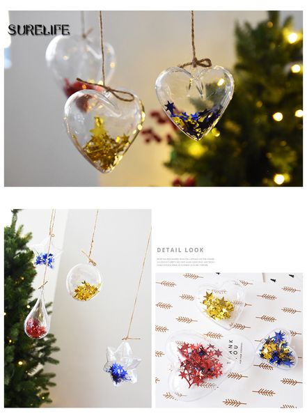 

100pcs 5cm christmas tree decorations transparent ball clear plastic ball for wedding candy box favors gift bag new year
