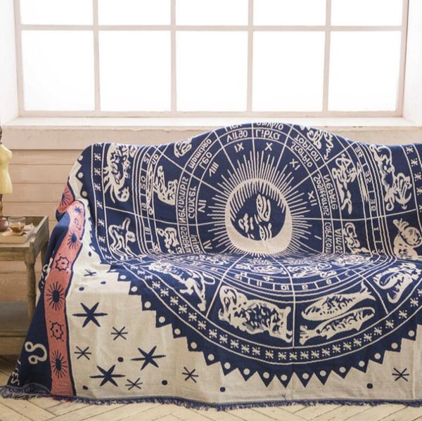 

nordic constellation blanket chenille sofa decorative throws on sofa/bed/plane cobertor sofa blanket with tassel table cloth