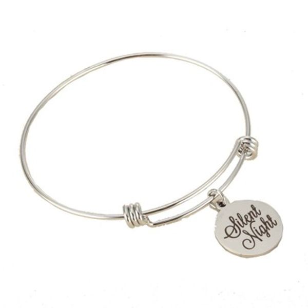 

in europe and america stainless steel movable elastic bracelet lettering silent night stainless steel bracelet jewelry, Black