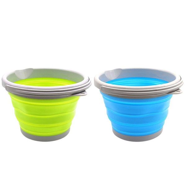 

non-toxic colorful silicone collapsible drum for camping 5l folding water bucket silicone ice beer wine bottle barrel pail container