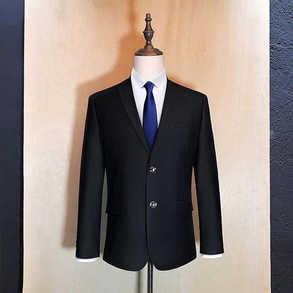 

pure color formal suit jacket men's large size s-9xl autumn new men blazer jackets black and blue can choose, White;black
