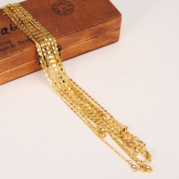 

24k fine gold filled select girl women/men 12pcs/lot assemble length 50cm wholesale small size chain thin necklaces, Silver