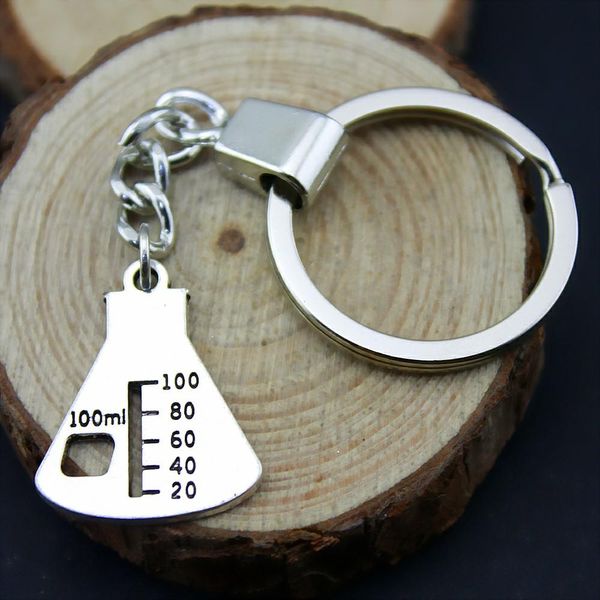 

6 шт. брелок женщины брелки для автомобилей брелки с подвески химический инструмент выпускник 26x21mm, Slivery;golden