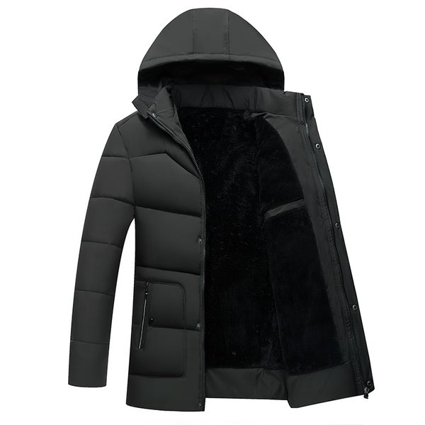 

bb-c1219 2018 new men's fashion thick cotton-padded jackets big size solid color autumn winter keep warm coat wholesale, Black