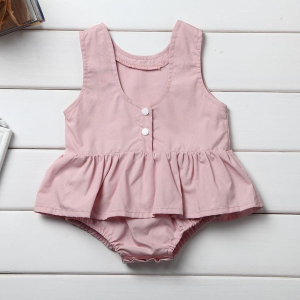 

2017 newborn infant baby girls bodysuit tutu sleeveless dress jumpsuit outfits clothes 0-24m, Blue
