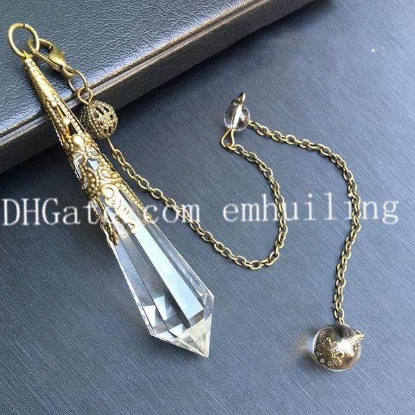 

1 Шт. Натуральный Камень Кварц Прозрачный Кристалл Подвеска Маятник Остроконечны