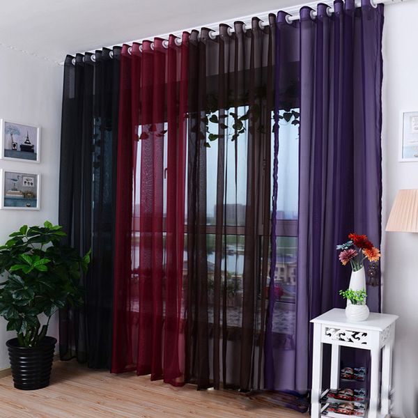 2019 Modern Curtains Black And White Drapes Sheer Yarn Tulle