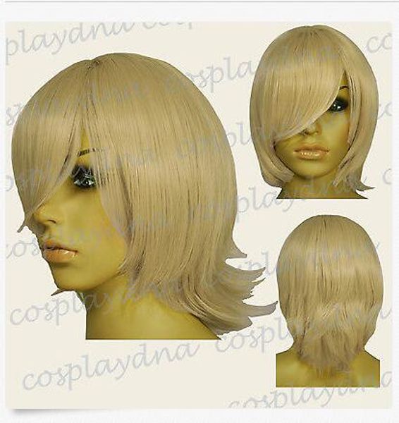 Temp Beige Blonde Long Layered Flip Short Cosplay Dna Wigs
