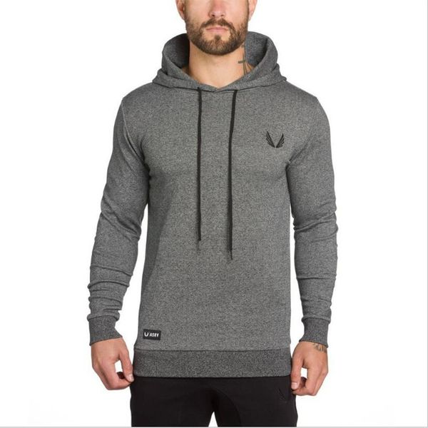 

2017 men casual hoodies fitness brand clothing camisetas tracksuits men bodybuilding sweatshirt muscle hooded jackets, Black