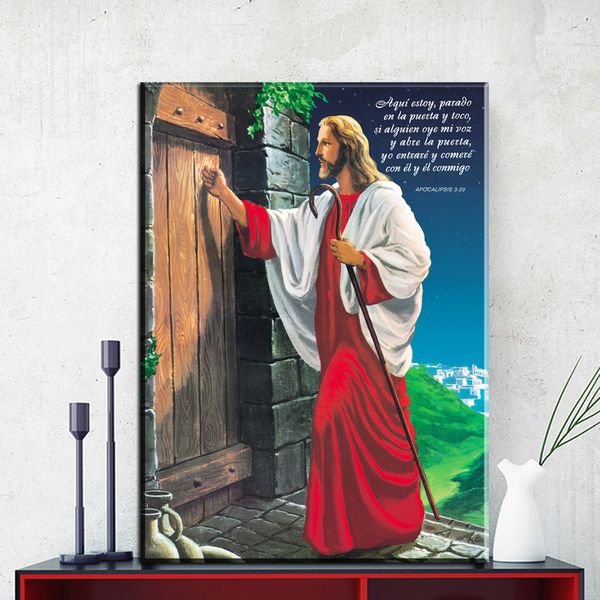 2019 Modern Decorative Canvas Art Jesus Knocking The Door Canvas