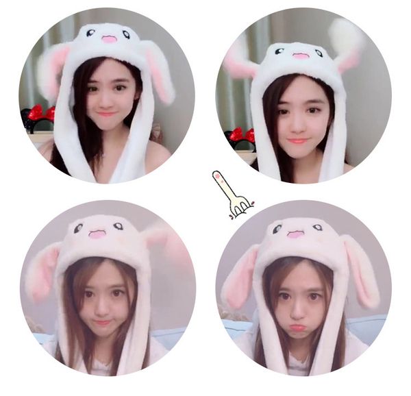 

kids rabbit dance hat funny cute pinch paw will dance cosplay joke girlfriend dance rabbit cap gasbag magnetite rabbit decompression toy