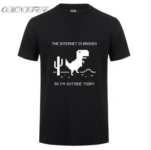 

omnitee new summer the internet is broken t shirt men casual cotton short sleeve funny computer t-shirt mans tshirt ot-894, White;black