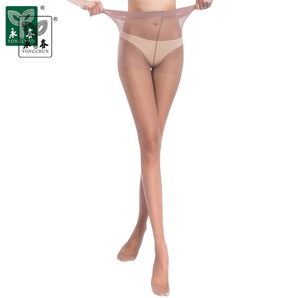 

yongchun stockings pantyhose ultra-thin antidepilation wire stockings comfortable breathable rompers female 6204, Black;white