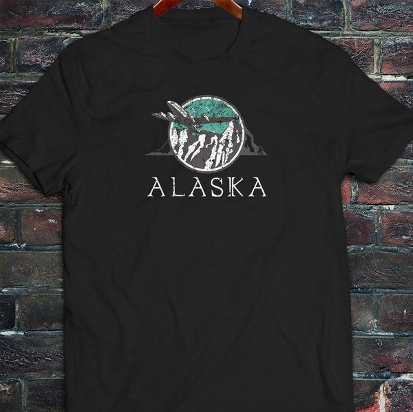 ALASKA MOUNTAINS WINTER SNOW AIRPLANE TRAVEL SOAR Mens Black Hoodie