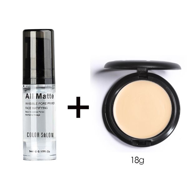 

color salon pore foundation make base easy wear primer with foundation cream makeup set long-lasting matte pores invisible