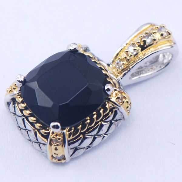 

new black onyx woman 925 sterling sier crystal pendant te391
