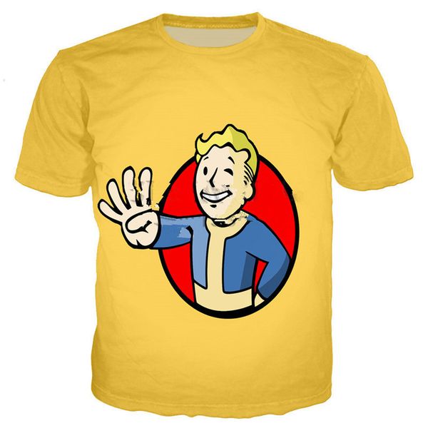 

новые мужчины / женщины 3d футболка популярная игра fallout отпечатков пальцев с коротким рукавом смешные футболки harajuku фитнес повседнев, White;black