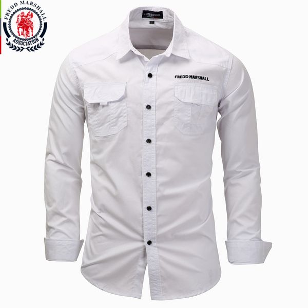 

fredd marshall men long sleeve shirts 2017 fashion casual cotton shirt plus size 3xl button work white shirt camisa masculina, White;black