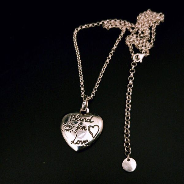 

manufacturer wholesale sterling silver s925 love fearless blind for love pendant necklace set chain