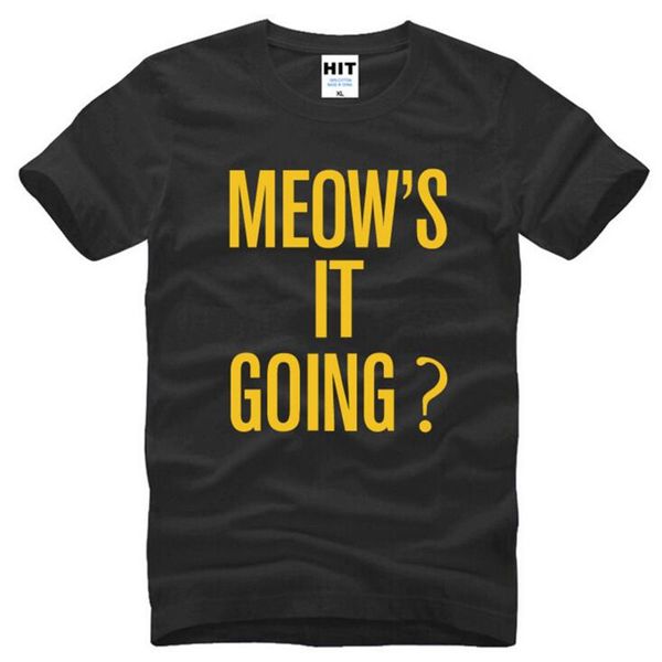 

new meow's it going letter printed t shirt men summer style short sleeve o-neck cotton men's t-shirt tee shirt homme, White;black