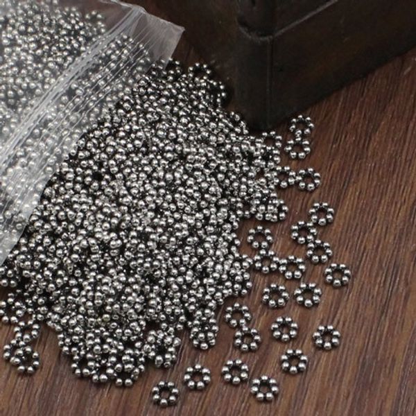 

500pcs/lot spacer metal beads zinc alloy antique silver round beads diy jewelry making accessories 5mm hole:2mm (k02822