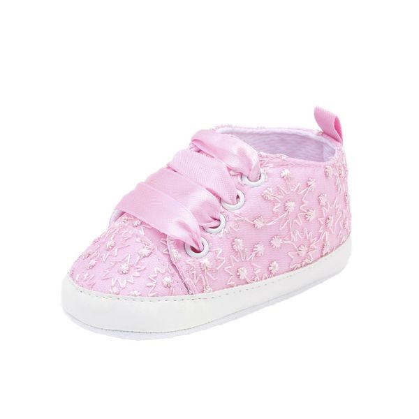 

2018 infant toddler baby first walker girls shoes autumn kids lace embroidered princess prewalkers soft sole no-slip sneakers