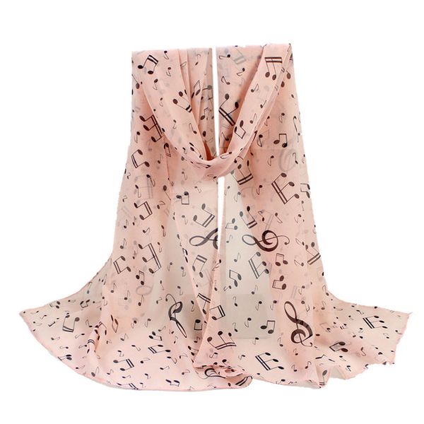

women musical notes printed scarf lady elegant chiffon long soft shawl music scarves mujer 2017 echarpes foulards femme #bf