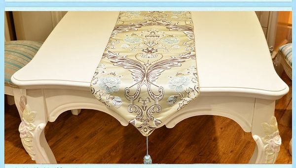 

new arrival luxury floral jacquard pendant european rectangle polyester tablecloth table runner 5 size 3colors ship