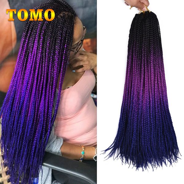 2020 Tomo Hair 24inch Long Ombre Crochet Braid Hair Box Braids