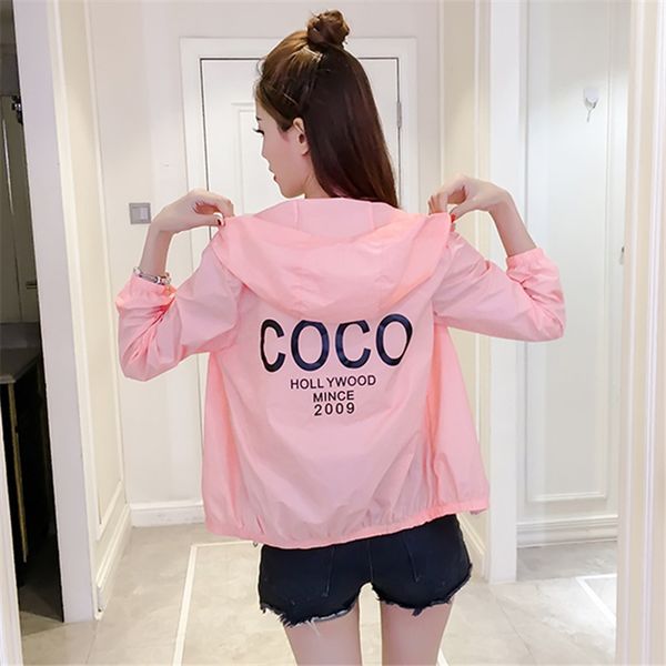 

new 2018 summer women ladies coco thin transparent hoodie jacket long sleeve punk boyfriend coat loose fitting windbreaker coat, Black;brown