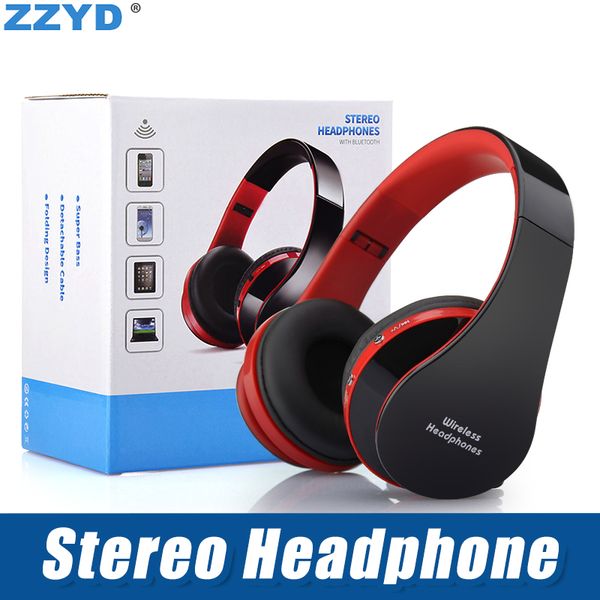 

zzyd nx-8252 foldable wireless bluetooth headphone super stereo bass effect portable headset for ip 8 8p x samsung note8 dvd mp3