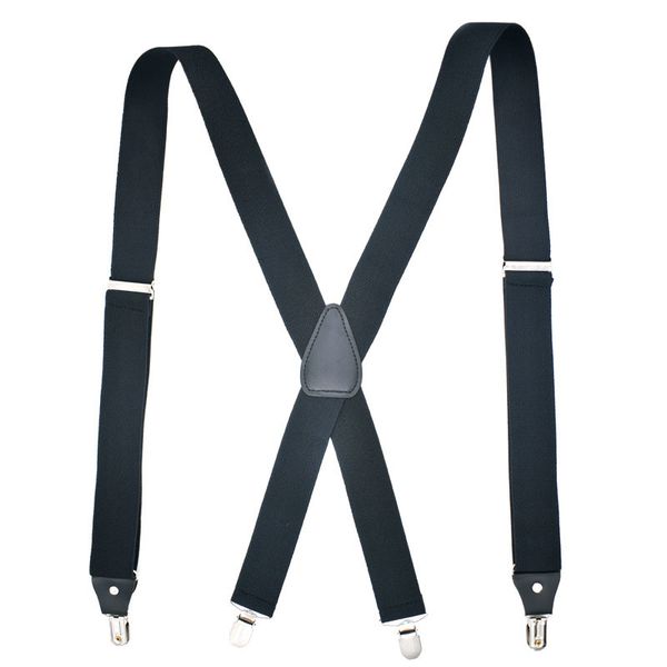 

european and american fashion x type ordinary four-clip suspenders fy18102806, Black;white