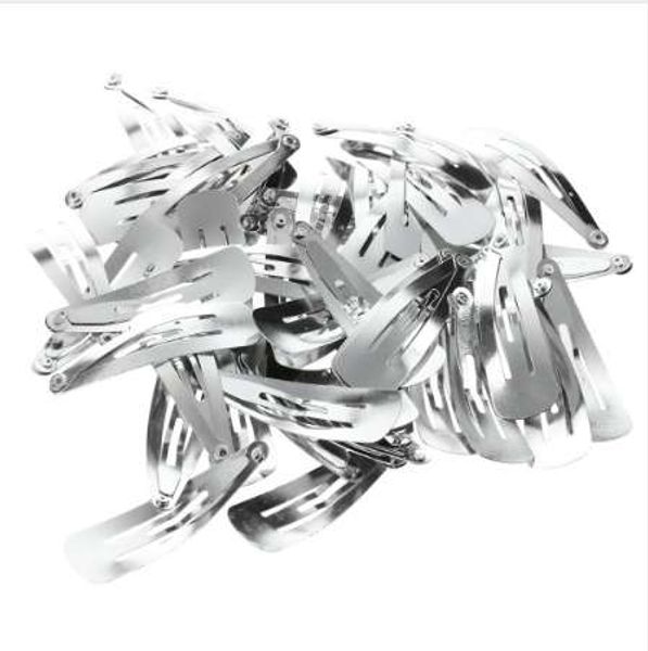 

lot of 50 silver tone snap hair clips 40mm craft bow, Black;brown