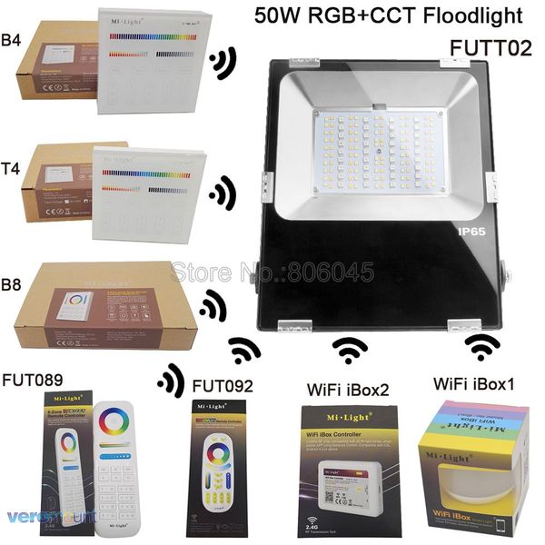 Futt02 Milight 50w Rgb Cct Led Floodlight Ac86 265v Smart Ip65 Futt02 Milight 50w Rgb Cct Led