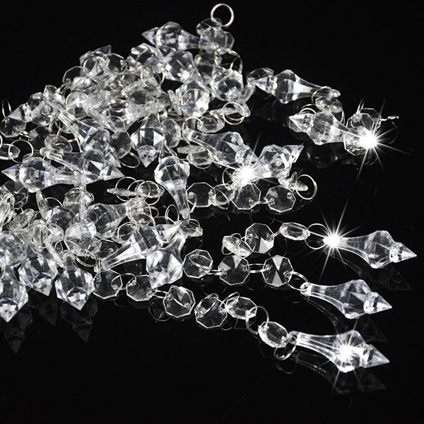 Acrylic Crystal Garland Curtains Whole S Promo Codes 30pcs Wedding Decoration Crystals Acrylic Octagonal Beads String Prisms Garland Chandelier Hanging Curtain For Home Party