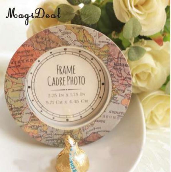 MAGIDEAL Vintage Mapa Imagem Foto quadro Crianças Mesa De Festa De Aniversário Place Card Titular Decoração Para Viagens Casamento Favores Presentes