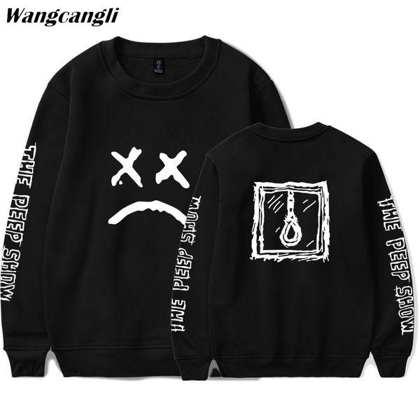 

wangcangli 2018 rap lil open fashion sweatshirt man casual 100% cotton autumn monolithic sweatshirt fashionable clothes 4xl, Black