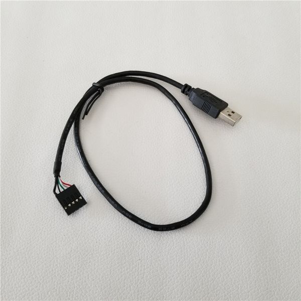 USB 2.0 A Male to Dupont 2,54 мм 5-контактный гнездовой адаптер Кабель питания для передачи данных для материнской платы корпуса ПК 50 см Черный