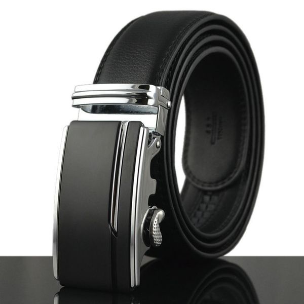

fashion new arrival brand automatic buckle men belt genuine leather belt for men brand luxury business cow skin male strap lh016, Black;brown