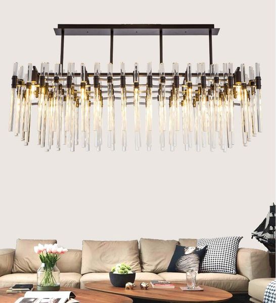 

Modern crystal chandelier Rectangular Nordic creative living room restaurant lamps designer new bedroom simple lighting
