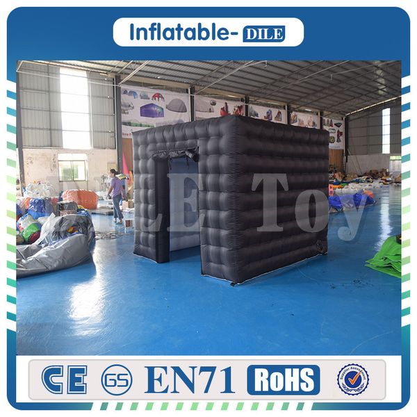 

one middle door white portable p booth fits 8-12 people large inflatable p booth wedding square led p both