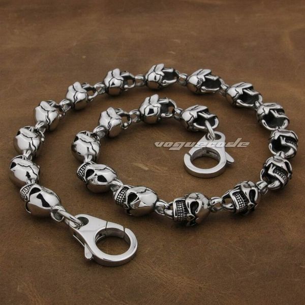 

14" ~ 36" 316l stainless steel skull mens biker rocker punk wallet chain 5l018wc, Silver