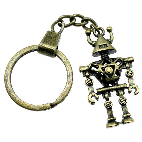 

6 шт. брелок женщины брелки пара брелок для ключей робот 45x25x7mm, Slivery;golden