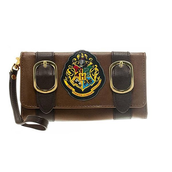 

Harry Potter wallet Hogwarts Castle Crest envelope schoolbag Folding Lady purse large PU photo card cell phone holder woman's