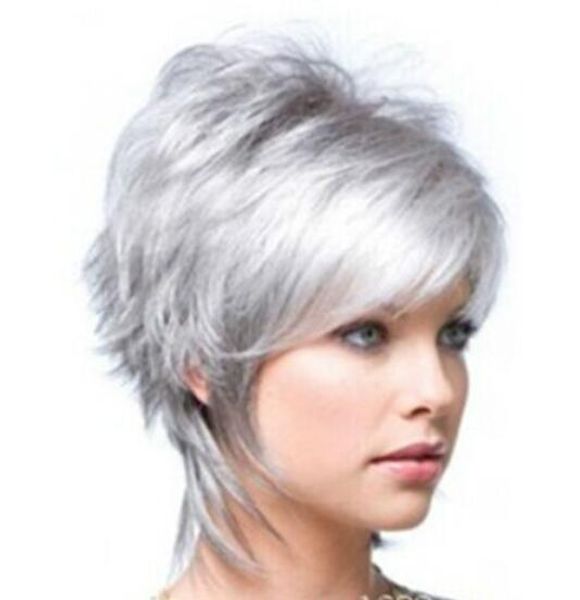 Fashion Wig New Charm Women S Short Silver Gray Full Wigs