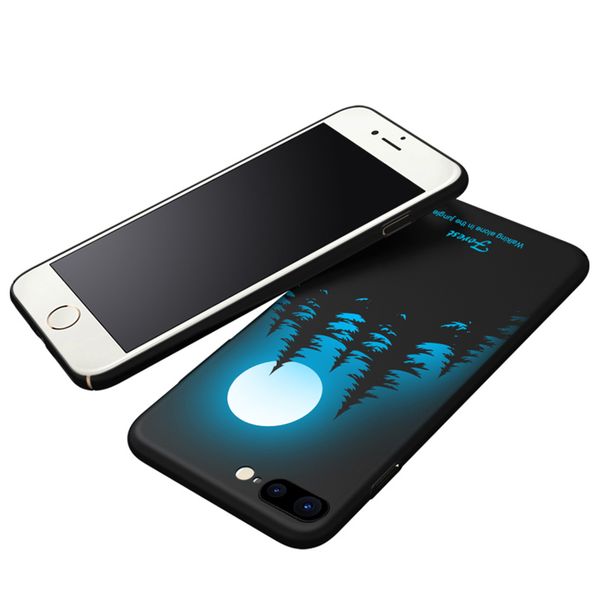 

luminous protective cover case for iphone 7 plus 8 plus glow in the dark 3d relief painting color changing slim hard back cover