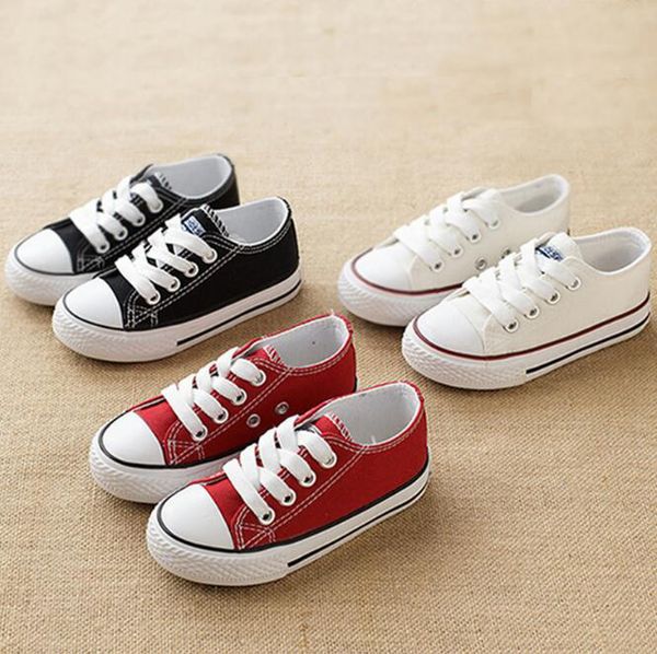 

2018 High quality New Brand Kids Canvas Shoes Fashion High - Low Shoes Boys and Girls Baby Sports Canvas Shoes EUR Size 24-34