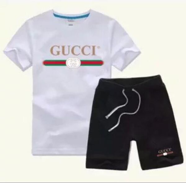 

Летняя Мода Дети Спортивный Костюм Дети Хлопок Футболка с коротким рукавом + Брюк